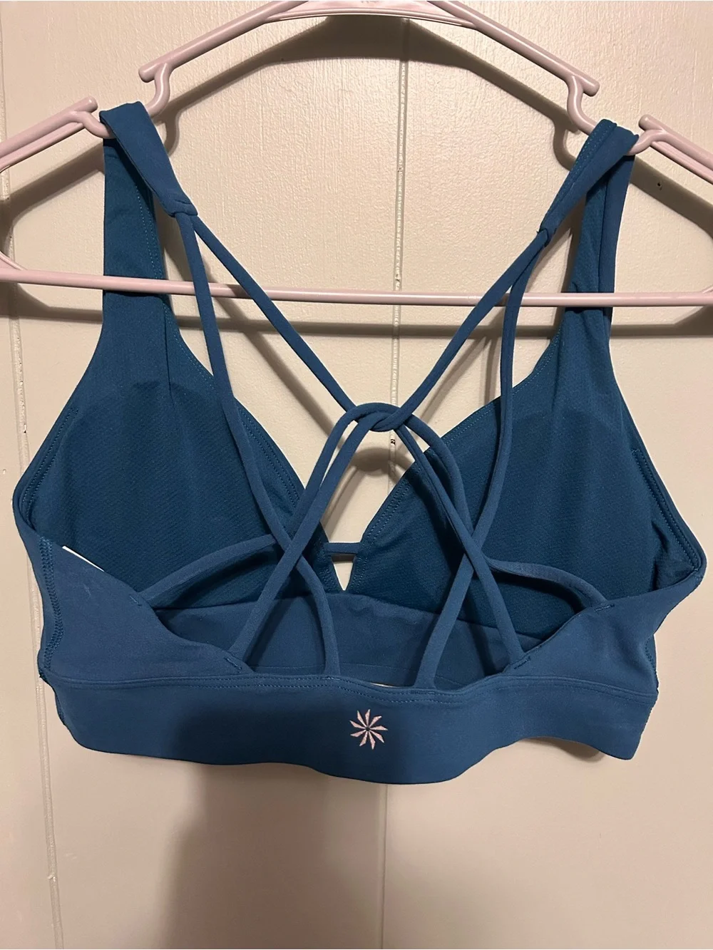 Athleta Deep Teal Strappy Sports Bra